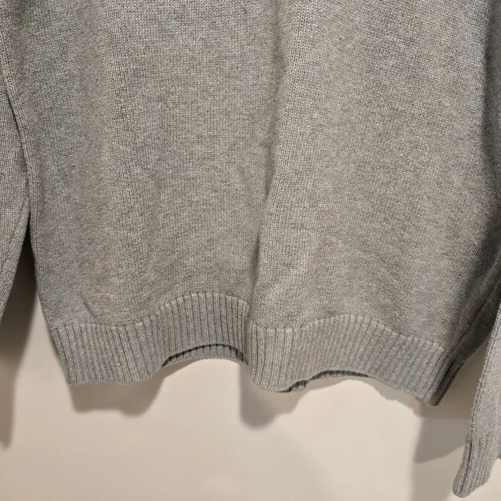 Vintage TOMMY HILFIGER Lion Crest Sweater MENS LARGE GRAY Crew Neck Cotton Prep